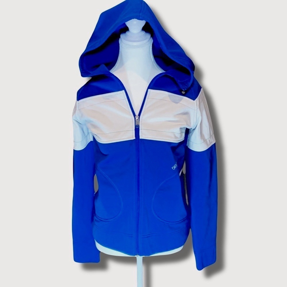 RARE Orage Blue and White Hoodie Sweater ski snowboard Y2K Size Small Skater 90s